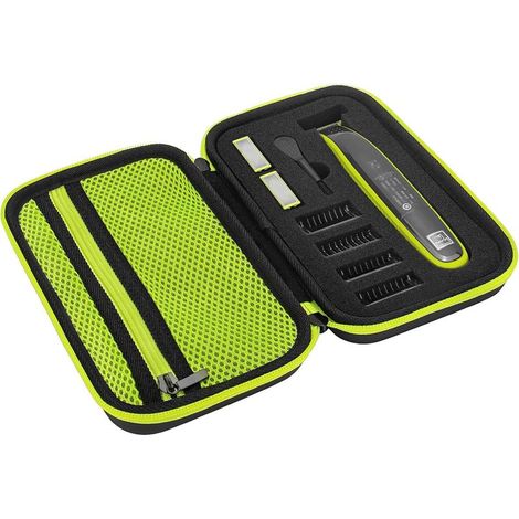 Tragetasche für Philips OneBlade Face Barttrimmer QP2520, QP2630, QP2530, QP2620, Hartschalen-Tragetasche (grün) (1/5)