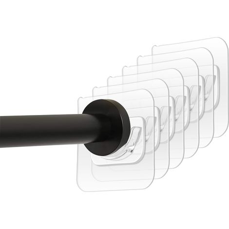 Lot de 6 supports autocollants pour tringle à rideau de douche - Sans perçage - Montage mural (1/5)