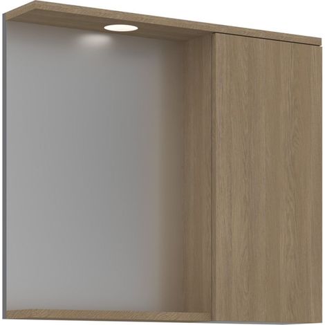 Badezimmerschrank mit Spiegel "Purus 80" – 75 x 18 x 68 cm – Sonomo-Eiche (1/3)