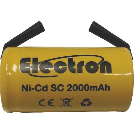 Batteria ricaricabile Ni-Cd SC 1,2V 2000mAh con linguette a saldare