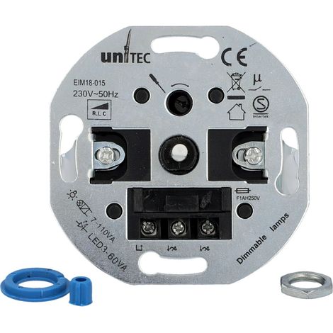 Unitec LED Dimmer 3-60 Watt Druck-Wechselschalter, Unterputz Dimmschalter