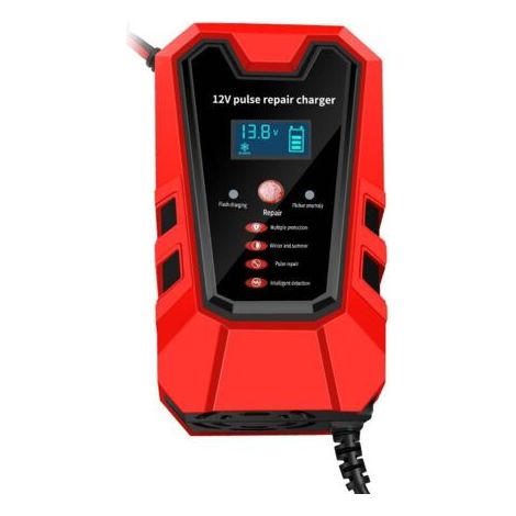 12V 6A Rotes 12V Ladegerät für Autobatterien, Motorradbatterien und Blei-Säure-Batterien (1/4)