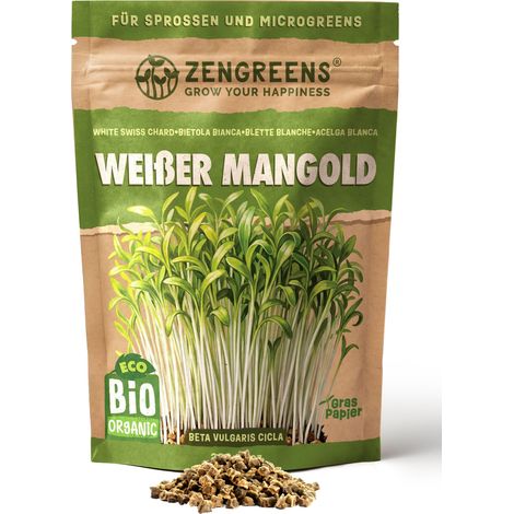 Bio Microgreens Samen Weißer Mangold 200 g Keimsaat ZenGreens (1/5)