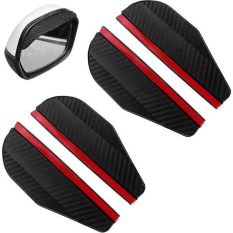 Lot de 2 paires de rétroviseurs de voiture - Protection contre la pluie - Accessoire de voiture - Pare-soleil - Fibre de carbone - Universel - Pour voitures, SUV, camions (1/5)