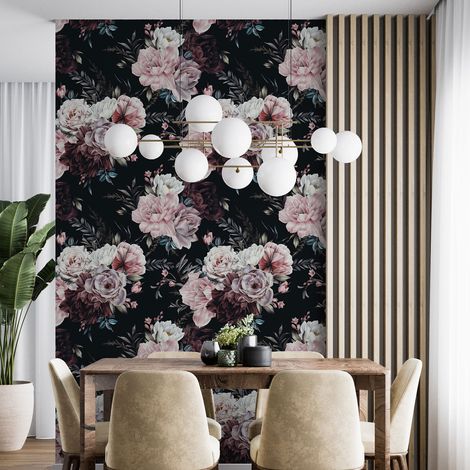 Papier peint - Motif floral - 10 LÉS de 60x260 cm - Surface L 600 x H 260 cm (1/4)