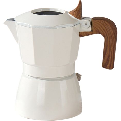 Cafetière italienne de style Moka, 2 tasses, compatible avec les plaques de cuisson à gaz ou électriques en vitrocéramique. (1/5)