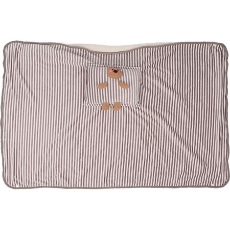 Couverture chauffante USB 5V portable lavable thermostatique en polyester gris à rayures ours, chauffe-manteau pour maison. (1/5)