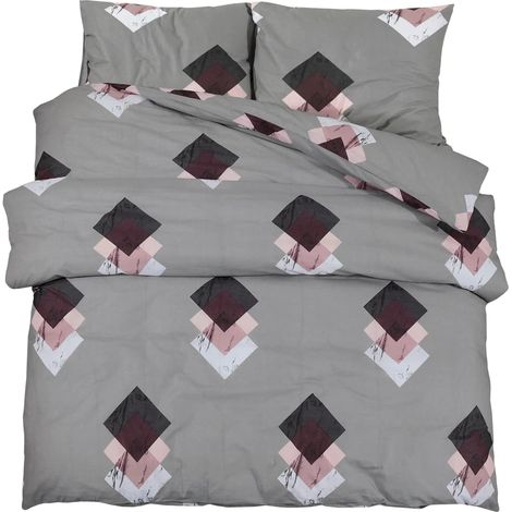 Ensemble de housse de couette,Parures de lit Gris 140x200 cm Coton CFW33434 (1/5)