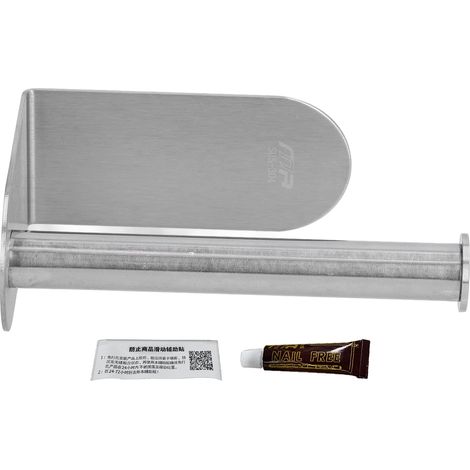 Porte-rouleau d'essuie-tout mural en acier inoxydable, sans perçage, pour cuisine et salle de bain, fixation sur placard. (1/5)