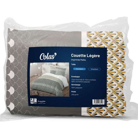 Couette Légère 140x200 cm Imprimée Malila Enveloppe 100% Microfibre Polyester Garnissage 100% Polyester Fabrication Française (1/5)