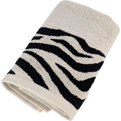 Serviette de toilette absorbante coton 50x100cm ZEBRA bordure beige (1/5)