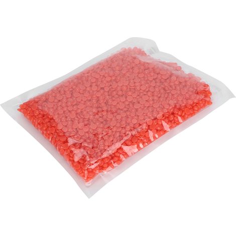 Bille de cire dure dépilatoire 500g rouge fraise, perles de cire maison pour visage, aisselles, jambes, épilation efficace et douce. (1/5)