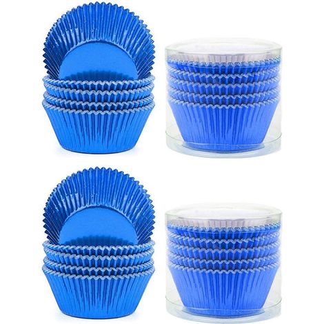 200 moules à cupcakes et muffins en papier sulfurisé coloré, bleus, pour pâtisserie de fête (1/5)