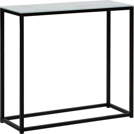 Konsolentisch DELANO Sicherheitsglas Marmor Optik / Schwarz
