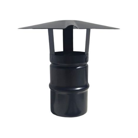CAPPELLO CINESE INOX304 PER CANNE FUMARIE A LEGNA NERO Diam. 120