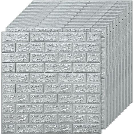 20 pannelli murali 3D, carta da parati autoadesiva con supporto in schiuma PE impermeabile, facili da applicare e rimuovere per la decorazione di pareti interne, arredamento per la casa, 4 mm x 35 cm (1/5)