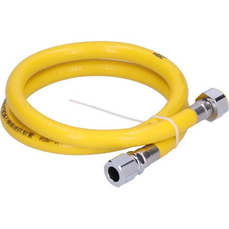 Tuyau de gaz en acier inoxydable 304, tuyau de gaz liquéfié, flexible ondulé pour la décoration intérieure, raccord fileté interne de 1 m + prise (1/5)