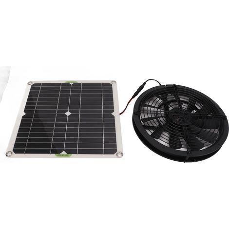 Ventilateur solaire, 25 cm de diamètre, 100 watts, idéal pour les camping-cars, les yachts, les serres et les salles de bains. (1/5)