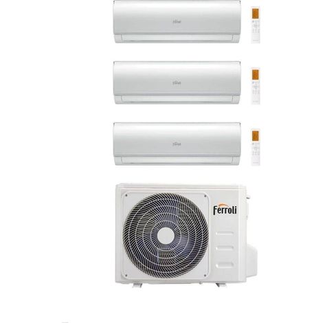 Climatiseur Ferroli Trial split Giada M 9+9+12 avec 2CP001SF-28-4 R 32 Inverter Wi-Fi Classe A++