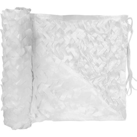 Toile d'Ombrage Ajourée - 120 g/m2 - En Polyester - Carré - 3 x 3 m - Blanc - Pour Balcon, terrasse et jardin (1/5)