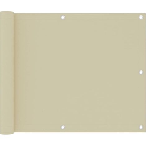 Paravent de balcon, couleur crème, 75 x 300 cm, tissu Oxford