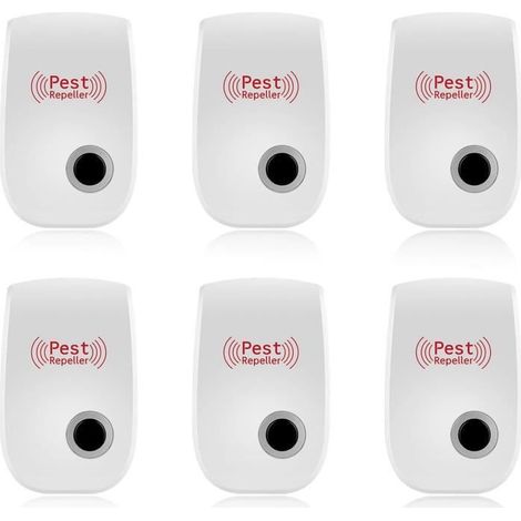 Lot de 6 répulsifs à ultrasons,Appareil Ultrason Souris,Répulsif électronique Moustiques Intérieur, Répulsif pour.[Q888] (1/4)