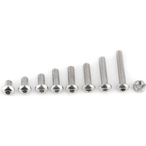 Vis, boulons et écrous à six pans creux M5 en acier inoxydable SS304 (tête bouton) (1/3)