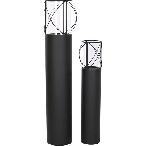Bougeoir design moderne en verre et métal noir - Noir intense et sophistiqué (1/4)