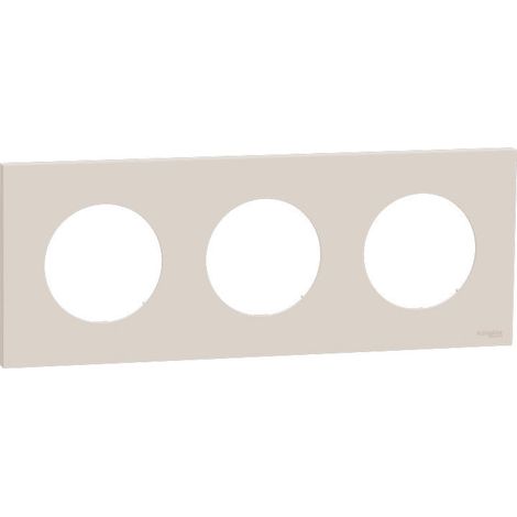 Plaque Odace Schneider 3 postes Finition: Beige sable