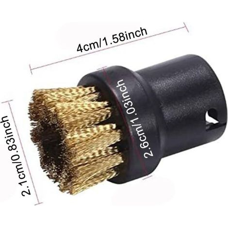 Lot de brosses à poils de buse à main Brosses de nettoyage rondes de remplacement pour Karcher SC1 SC2 SC3 SC4 SC5 Accessoires de nettoyeur vapeur (rouge + noir) (1/3)