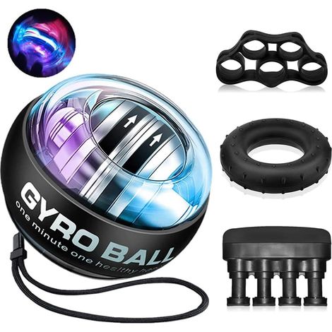 Gyroball Gyroscope Ball Power Wrist Gyro Ball Avant Bras Muscu, Exercices De Poignet à DéMarrage Automatique Balle De Force avec LumièRe LED pour Balle reeducation Main,Hand Grip Musculation Main Kit (1/5)