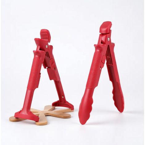 Pince anti-brûlure 2 en 1 pour cuisine, couleur rouge (1/5)