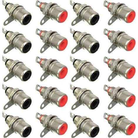 20Pcs RCA Femelle Montage sur Panneau Jack,RCA Terminal connecteur Audio,RCA connecteur à souder,Connecteurs RCA plug Jack (1/4)