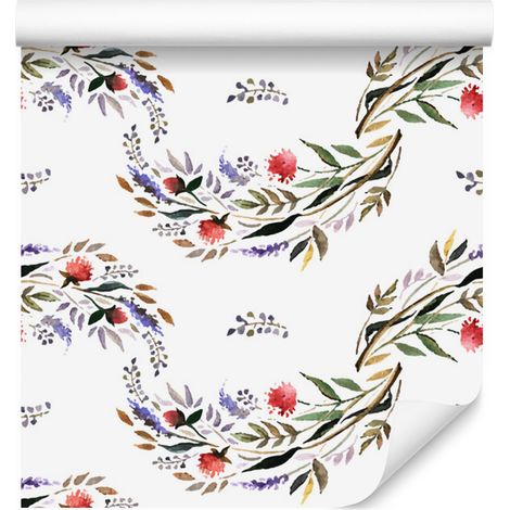 Carta da parati con motivo floreale per soggiorno e camera da letto, 50x1000 cm (1/5)