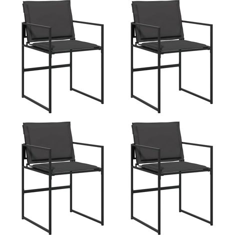 Chaises de jardin et coussins lot de 4 Chaises d'extérieur noir acier et textilène (1/5)