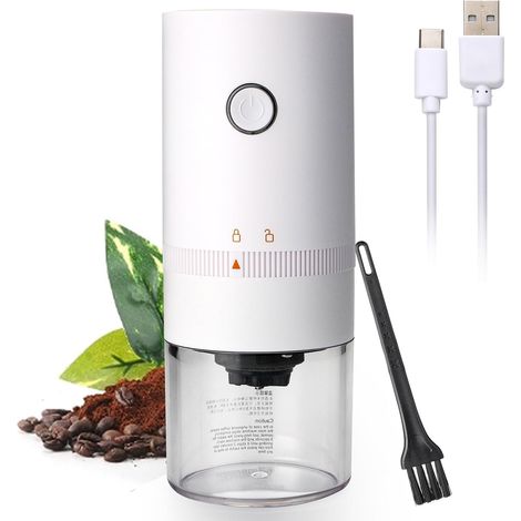 Molinillo de café portátil pequeño: molinillo eléctrico de granos de café con múltiples ajustes de molienda para prensa francesa, café frío, cafetera moka, cafetera de goteo y máquina de espresso. (1/5)