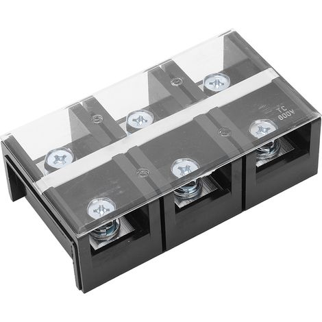 Bornier à vis 3 positions 2 rangées, alimentation électrique, barrière cuivre 300 A 600 V (1/5)