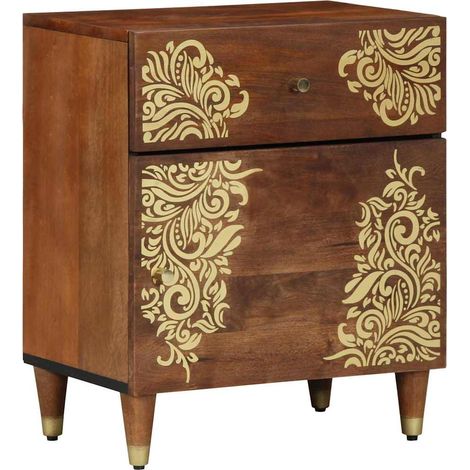 Cabinet de chevet avec porte-Table de nuit-Table de chevet Marron miel 50 x 33 x 60 cm 911281 (1/5)