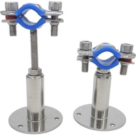Lot de 2 Supports de tuyau, Acier inoxydable, Réglable 50-100mm, Diamètre 15-19mm, Intérieur Extérieur (1/5)