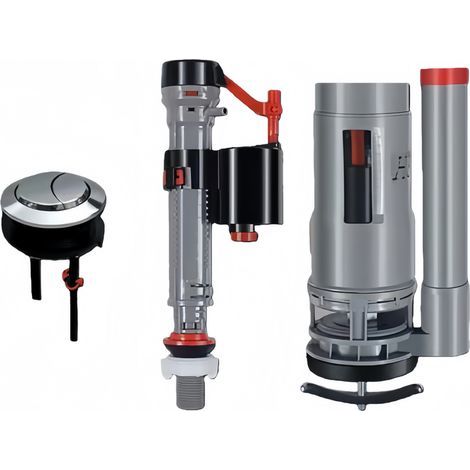 Valve de vidange double pour WC réservoir - Bouton-poussoir 20cm G1/2 compatible anciens et nouveaux modèles installation facile et fiable (1/5)