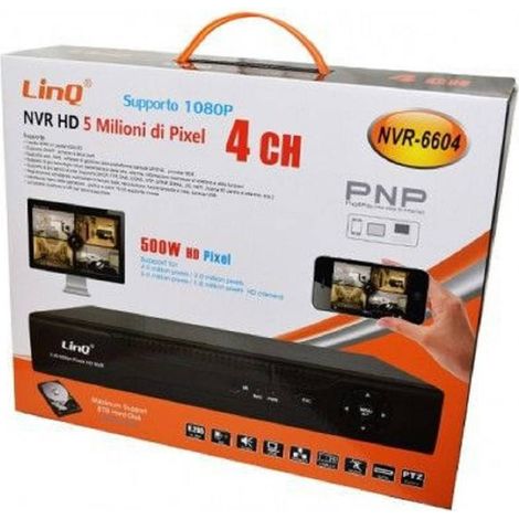 TRADE SHOP - Nvr 4ch Canali Registratore Rec&live Full Hd 1080p Wifi H.264 H.265 P2p Nvr-6604 - (1/3)