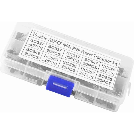200 Stück Transistor-Sortiment (10 Werte) NPN PNP TO‑92 BC327‑BC558 DIY-Kit (1/5)