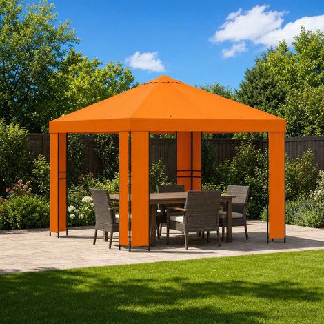 Teenpull – Pavillon 3 x 3 m Orange Polyester und Stahl 190 gsm (1/5)