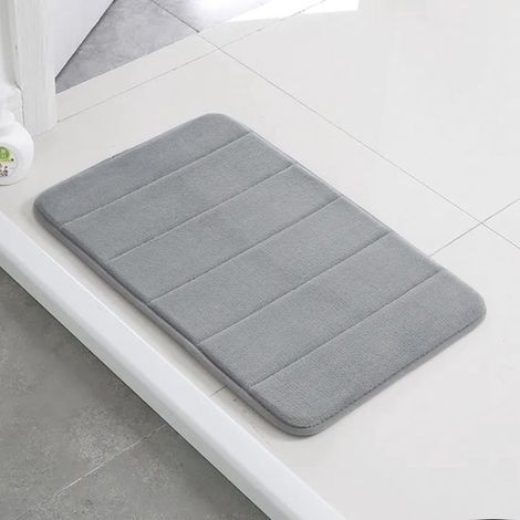 Ensemble de tapis de toilette (ensemble de trois pièces), tapis de salle de bain absorbant et antidérapant, tapis de salle de bain en polaire corail unie, exclusivité export. (1/5)