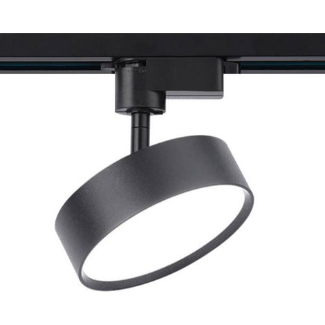Foco LED KAST carril monofásico, 24W, negro, Blanco neutro