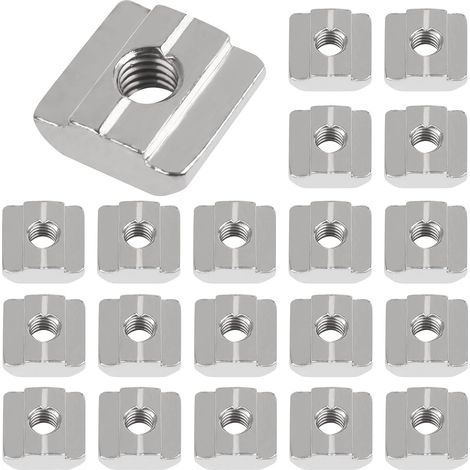 Lot de 20 écrous de rainure Nut 8 - Type B, M6, ensemble de pierres à rainure T en acier au carbone pour profilé en aluminium, série 30 (1/5)