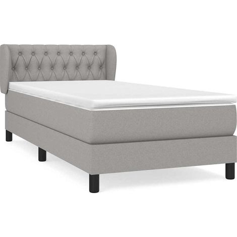 Maison Exclusive - Boxspringbett mit Matratze Hellgrau 100x200 cm (1/5)