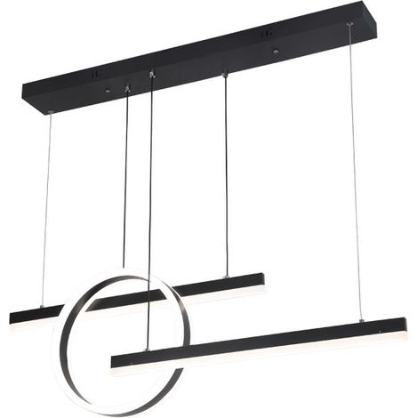 Colgante Lion Negro 61w 3000-4000-6000k Regx100x80 Cm 5185lm C/remoto Y Reg.intensidad