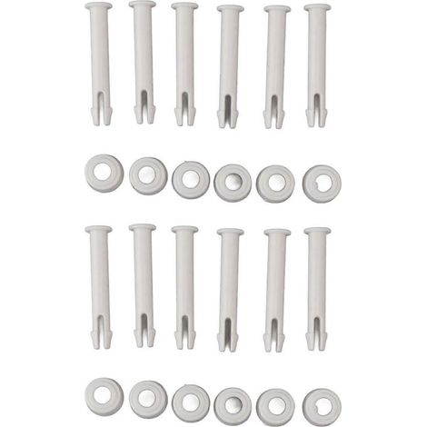 Kit de fixation pour piscine (lot de 12) : chevilles et boulons de fixation en PVC, compatibles avec INTEX 28270 et 28272 (5,5 cm/2,2 po). (1/5)