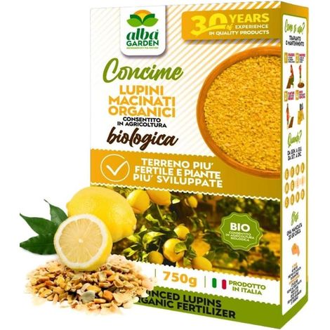 Lupini Macinati per Limoni Agrumi e Acidofile Concime Biologico Fertilizzante Piante x 750 g (1/5)